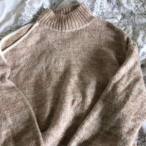 EXPRESS MOCK NECK SINGLE COLD SHOULDER SWEATER